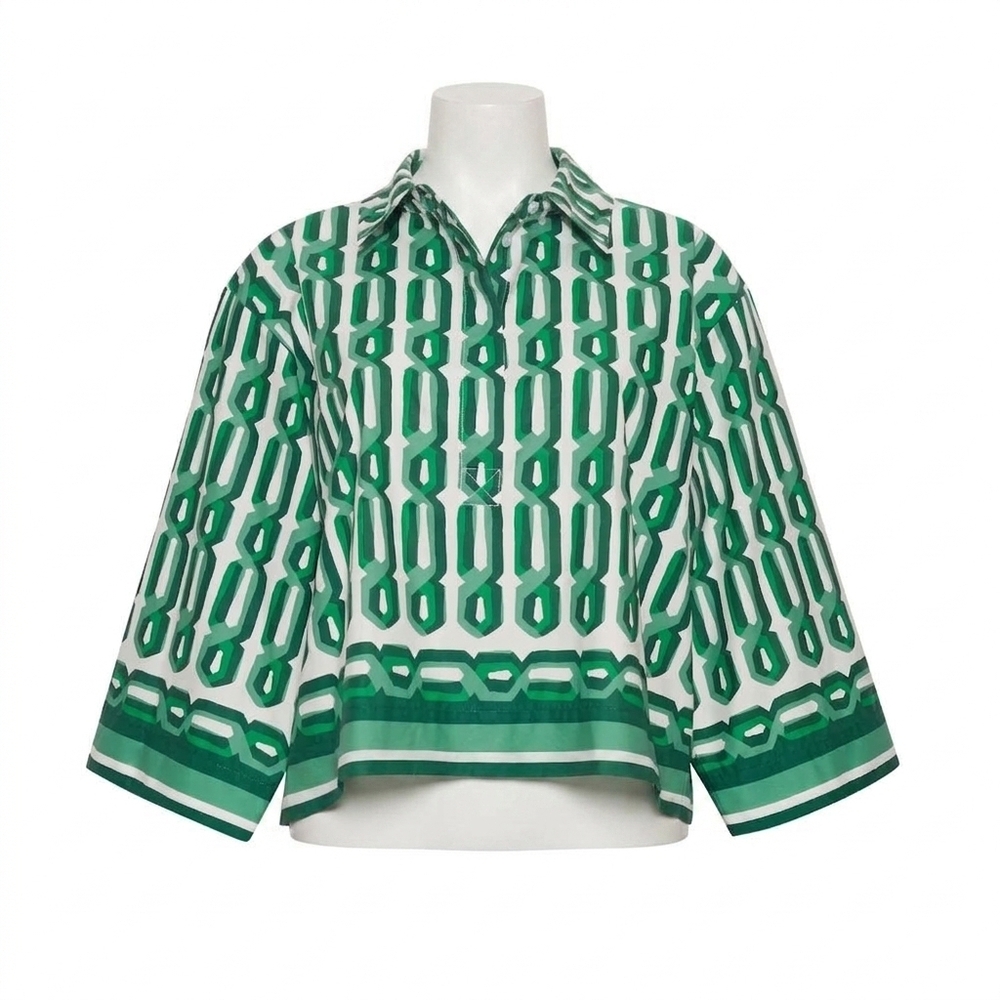 NEW CARA CARA erica geometric print shirt in martin geo